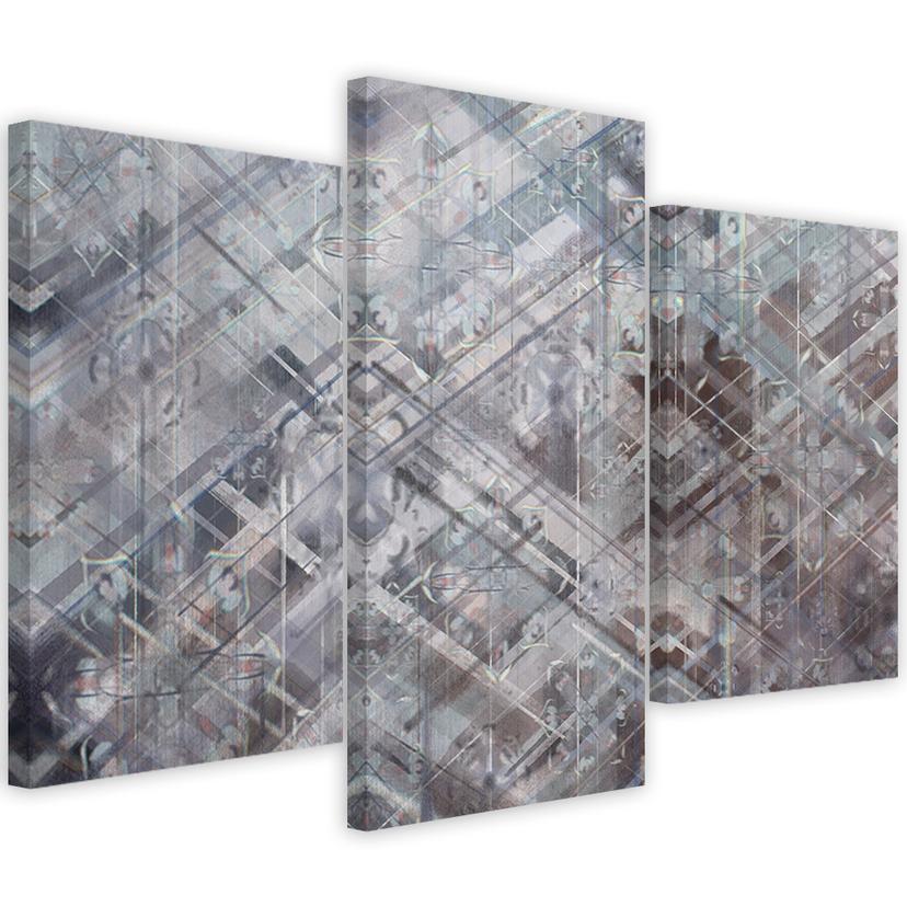Tableau sur toile en 3 parties Formes géométriques abstraites
