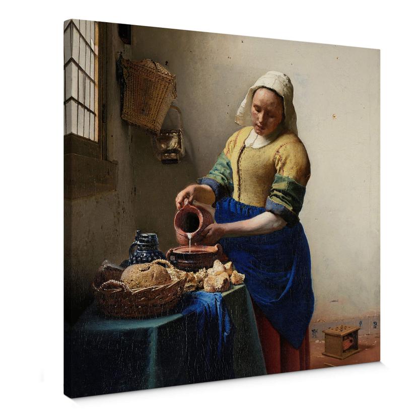 Lienzo Vermeer - La niña de la lechera - cuadrado