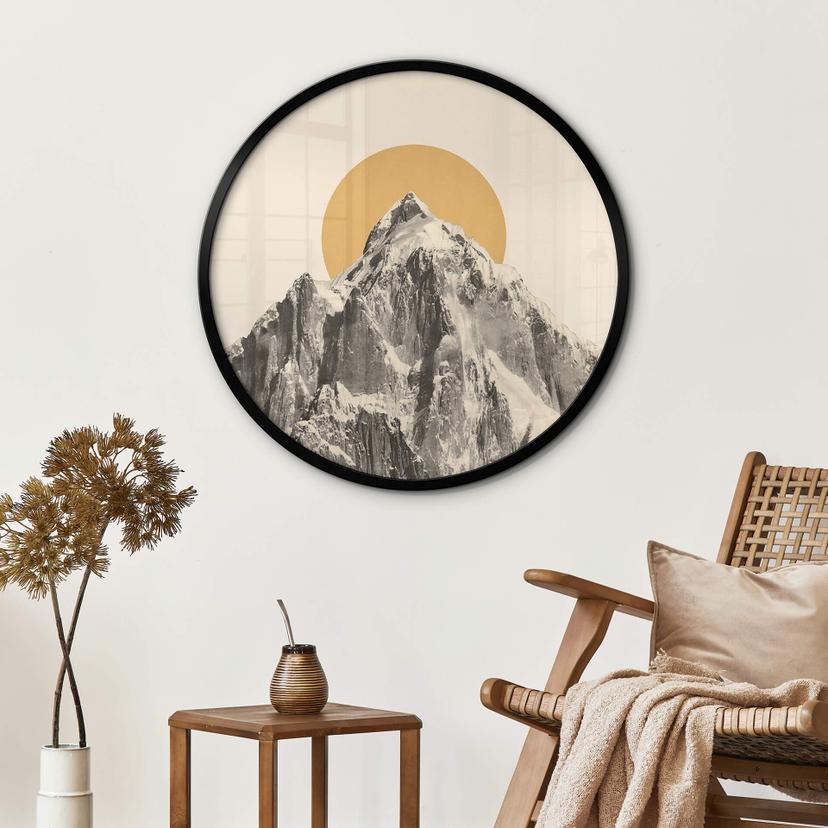 Póster Sol detrás de montaña - Bodart - Redondo