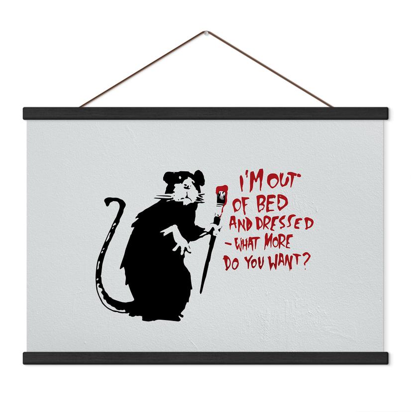 Textielposter - Out Of Bed - Banksy