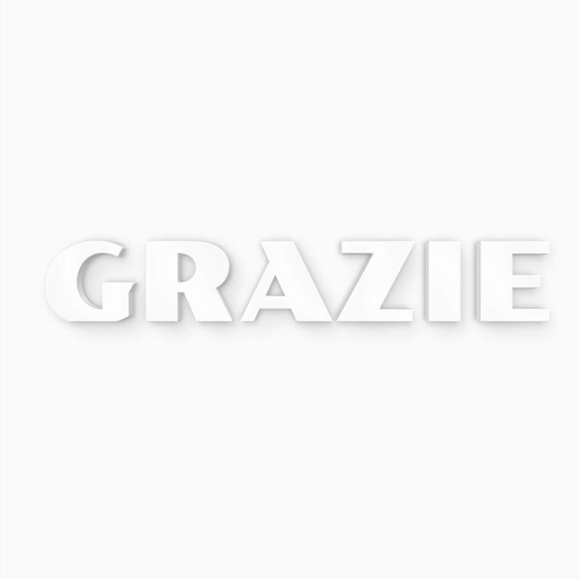 Scritta 3D Grazie
