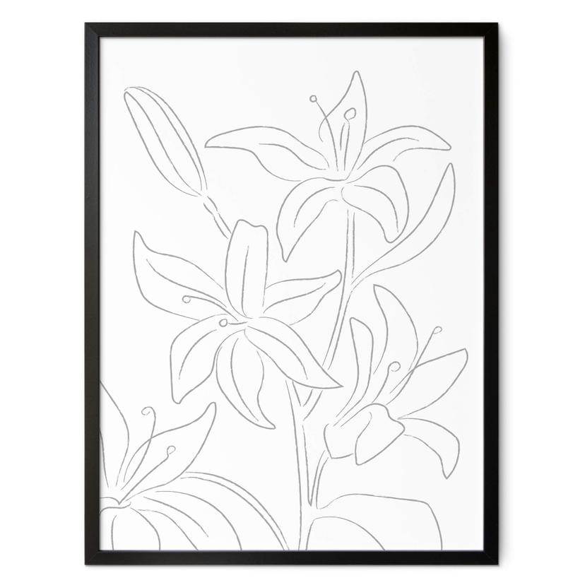 Póster 1X Studio - Line Art Floral - Flores Minimalistas