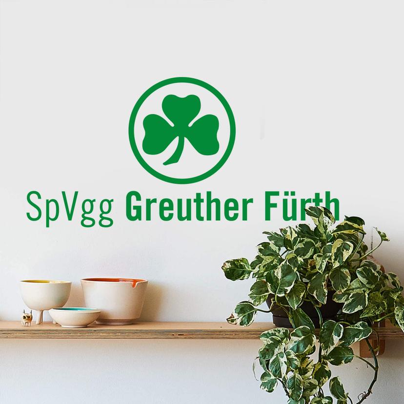 Wandtattoo SpVgg Greuther Fürth Kleeblatt mit Schriftzug