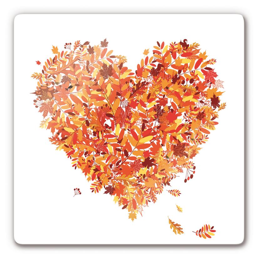 Tableau en verre - Coeur d'automne