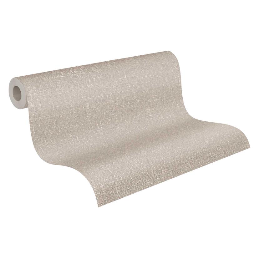 Texturerad non-woven tapet taupe - väggbeklädnad med fina linjer för ett modernt hem