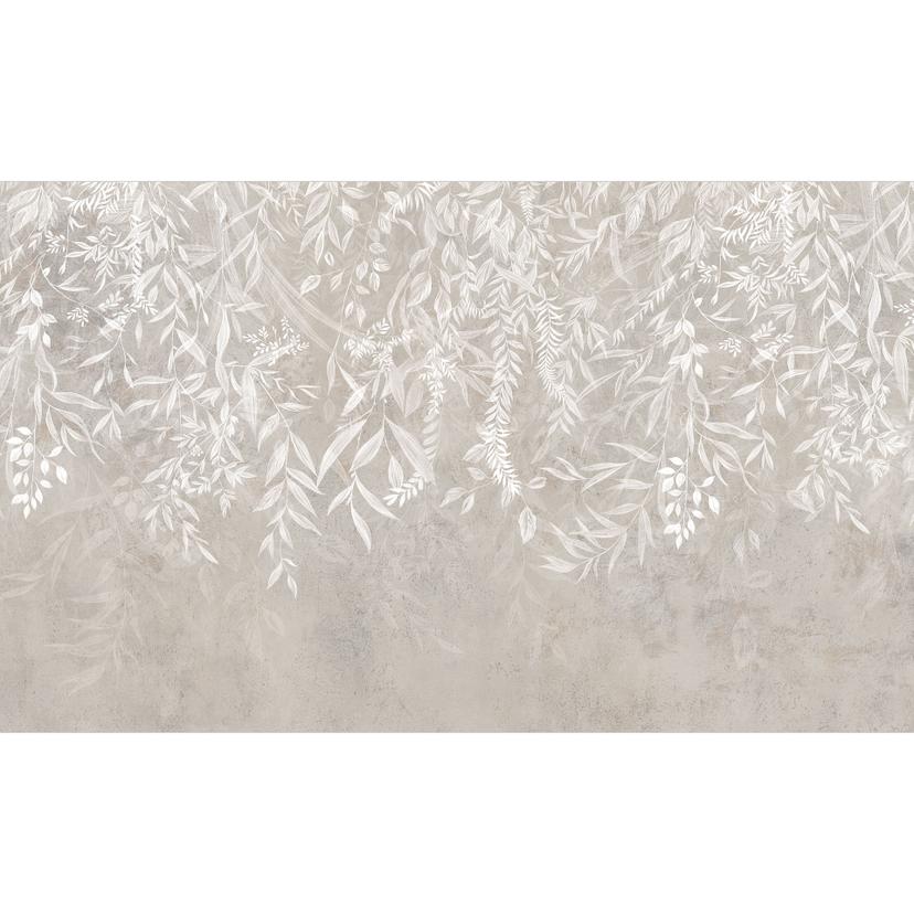 Fototapete Wohnzimmer Naturmotiv - Elegante Weidenzweige in Beige - Ms Tiff