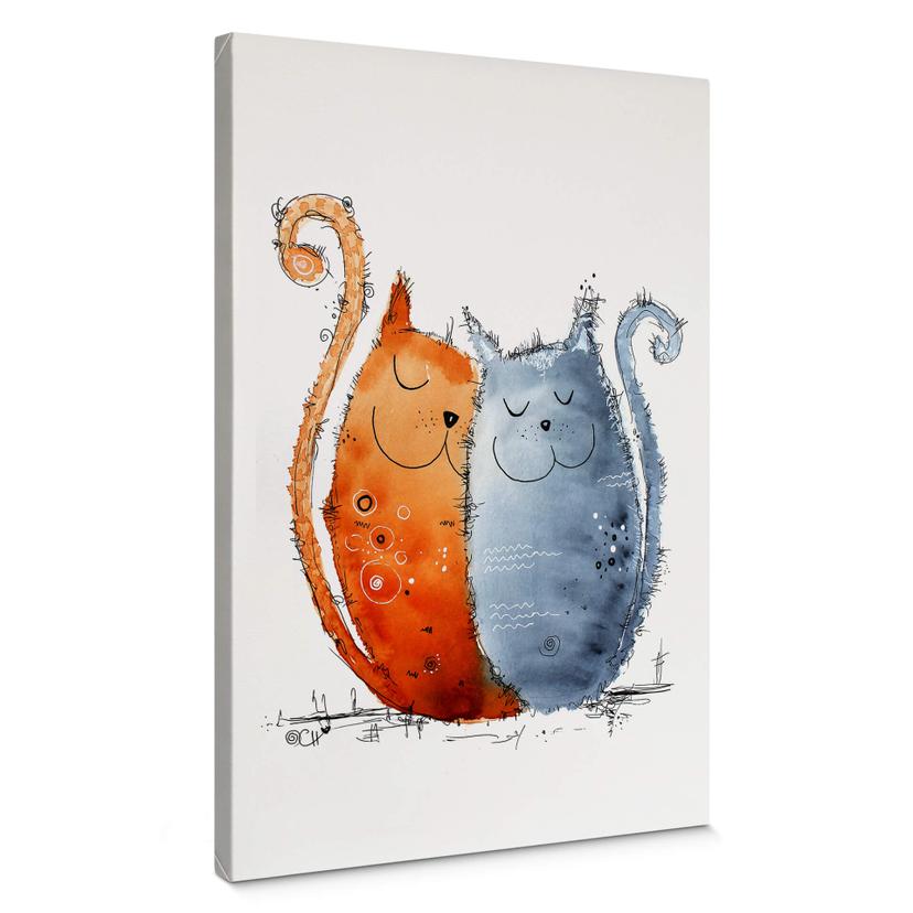 Tableau sur toile Hagenmeyer - Chats amoureux