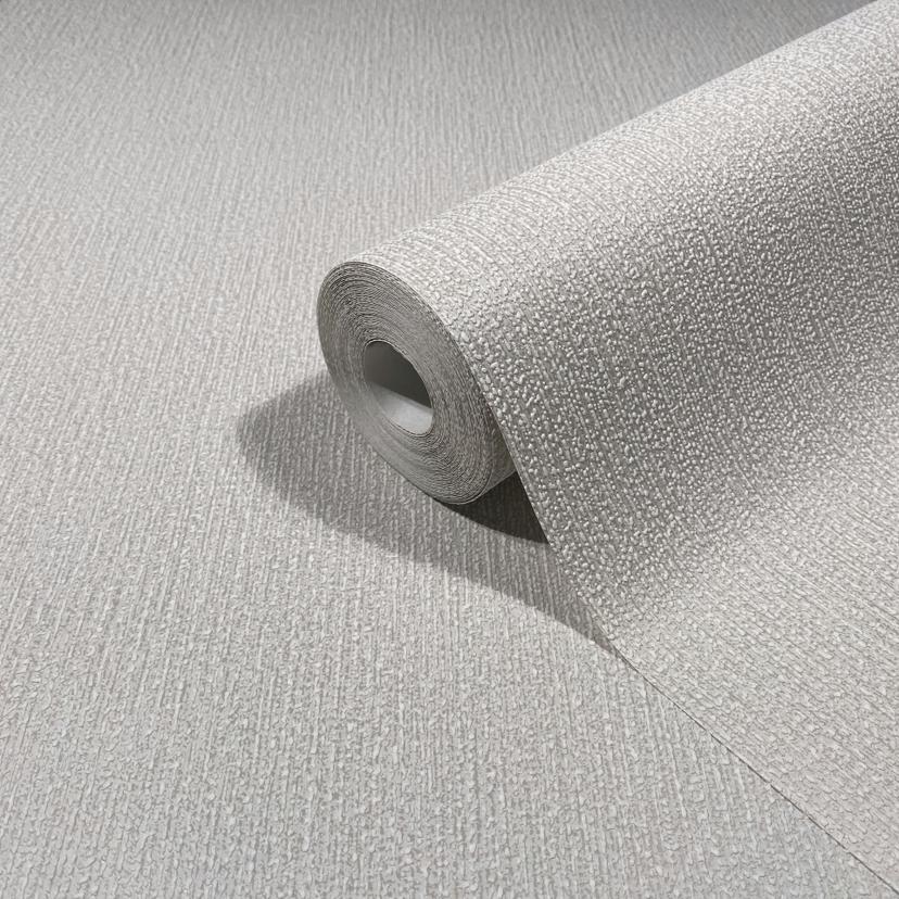 Papel pintado no tejido de color beige texturado liso moderno