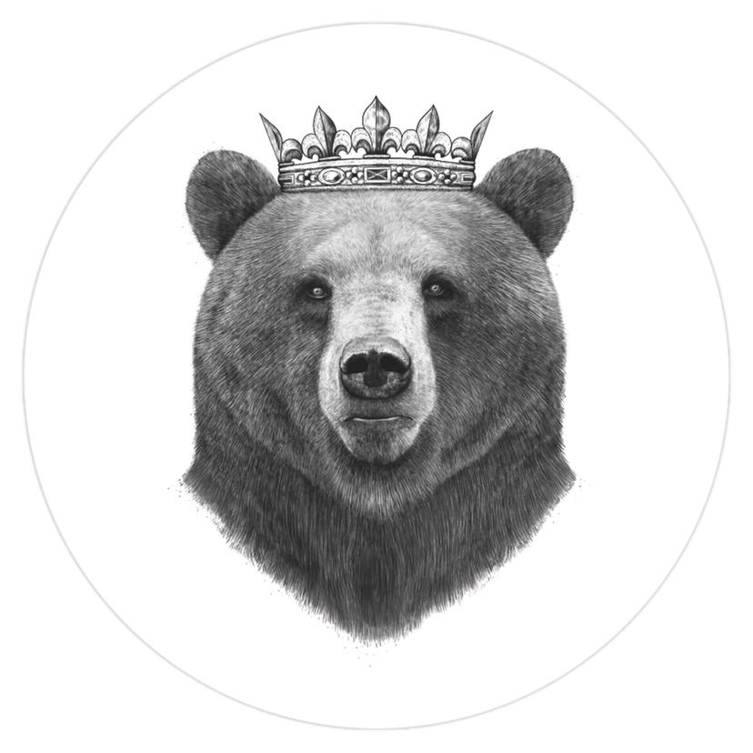 Adesivo murale Korenkova - King Bear - tondo