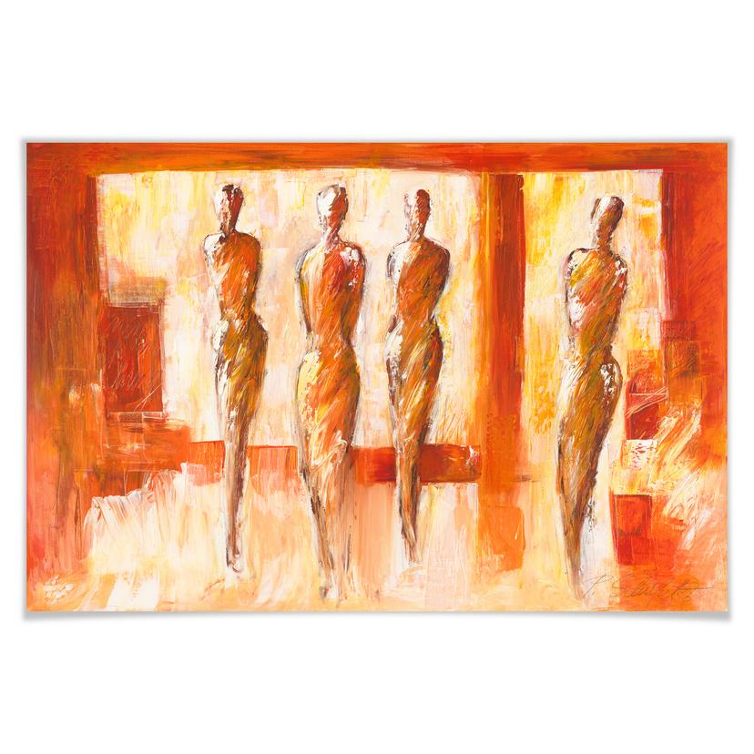 Poster - Schüßler - Quatre figures orange