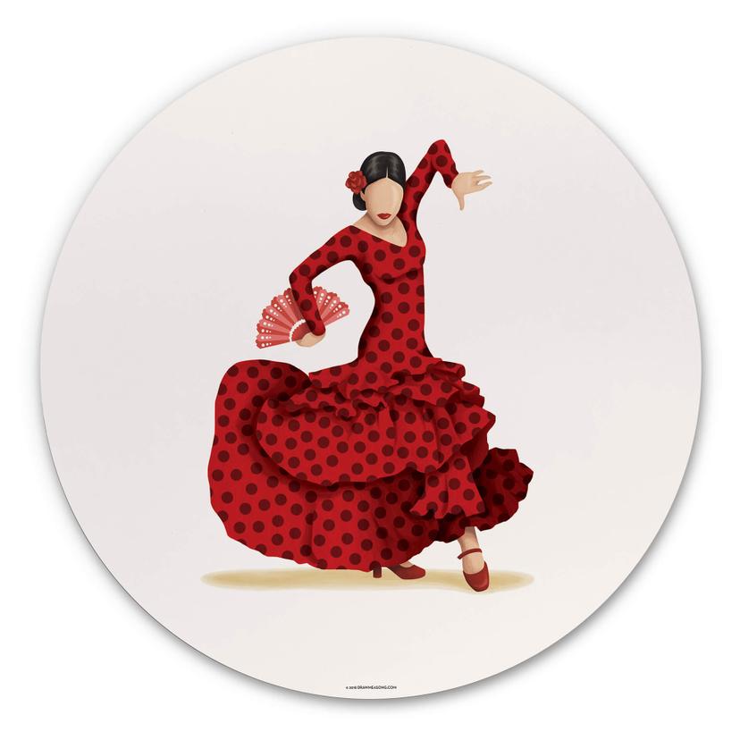 Tableau sur alu-Dibond rond Tohmé - Flamenco