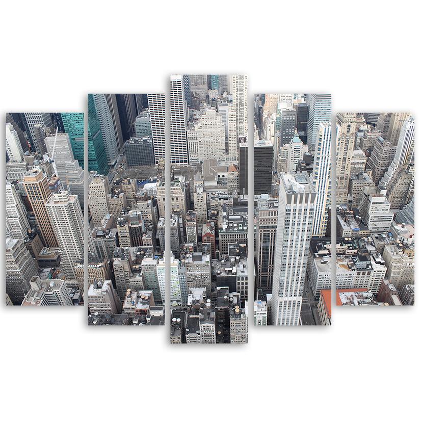 Stampa su tela 5 pezzi, grattacieli di New York City