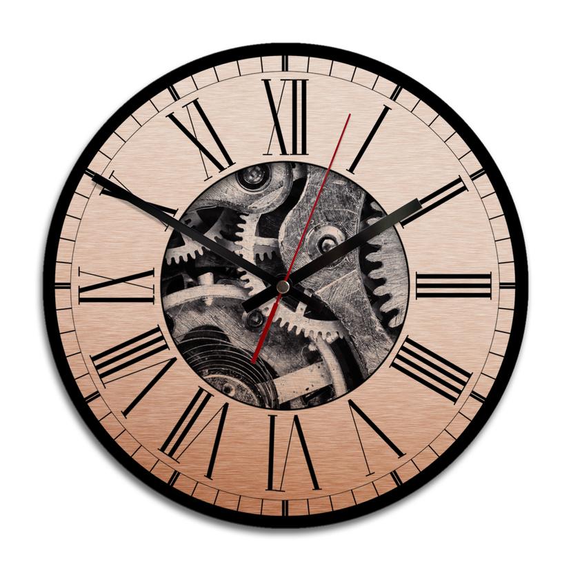Wandklok Alu-Dibond met Kopereffect 02