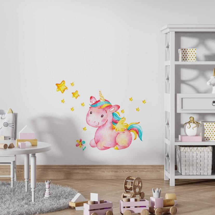 Muursticker Pinky de Eenhoorn