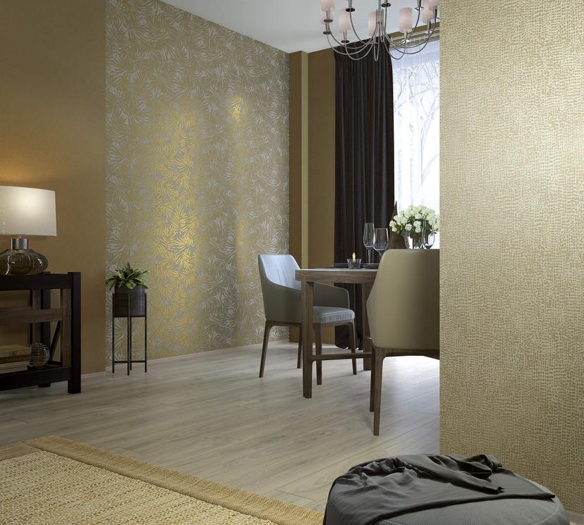 Vliestapete Uni Modern in Gold