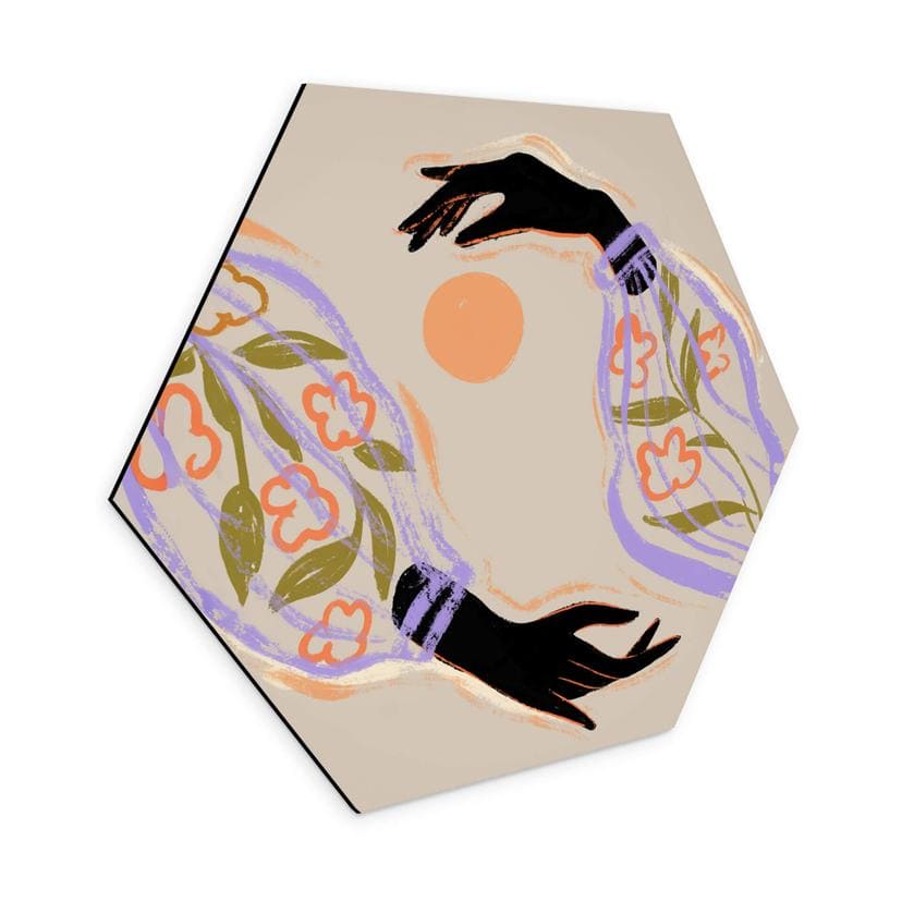 Hexagon Dibond Arty Guava - Hugging the Sun