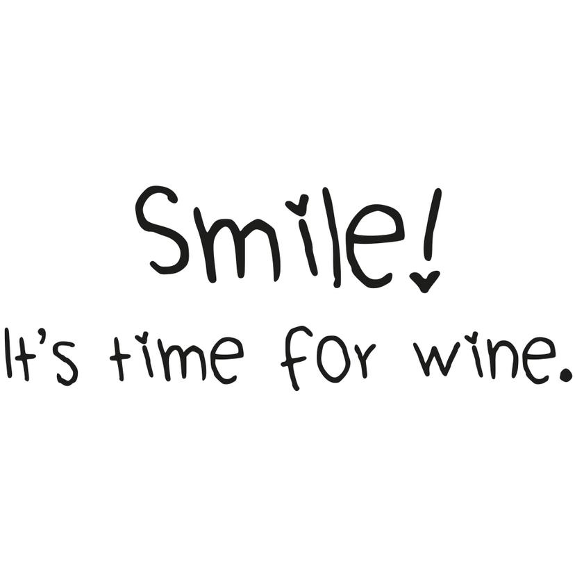Adesivo murale  Smile it's time for wine