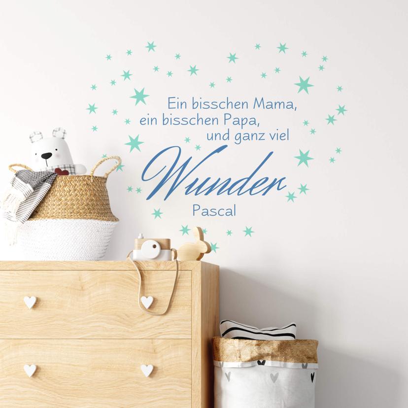 Wandtattoo + Name Ein bisschen Mama... 2-farbig