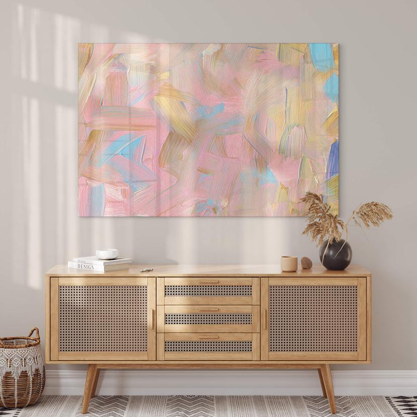 Tableau sur verre acrylique uplusmestudio - Abstrait en rose