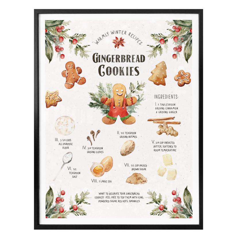 Receta de galletas de jengibre con póster