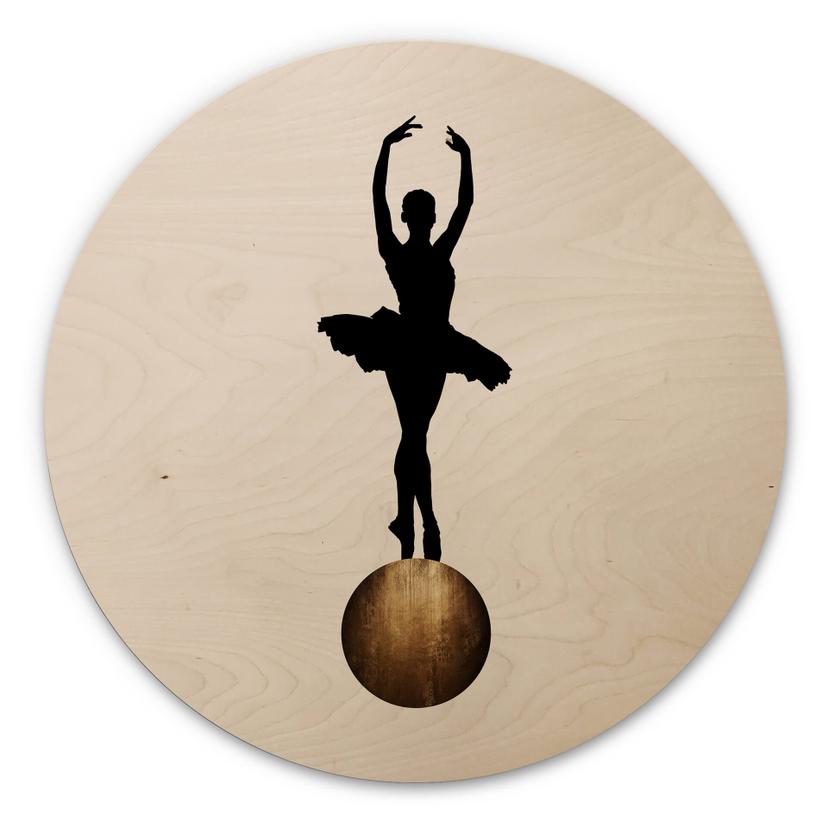 Cuadro de madera Kubistika - Prima Ballerina - Redondo