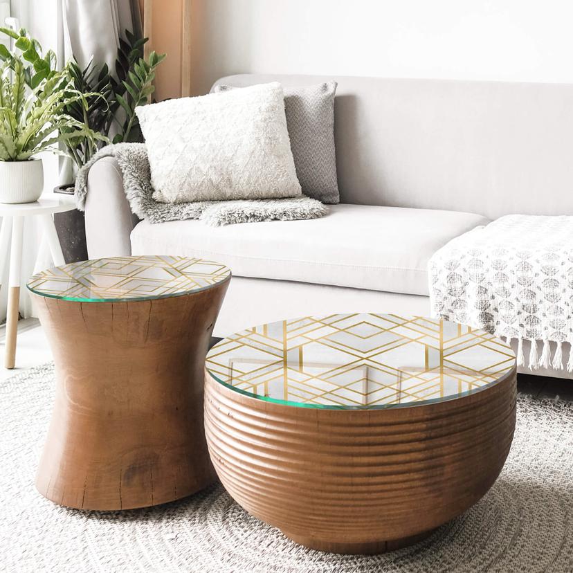 Ripiano in vetro Fredriksson - Art-Deco: oro