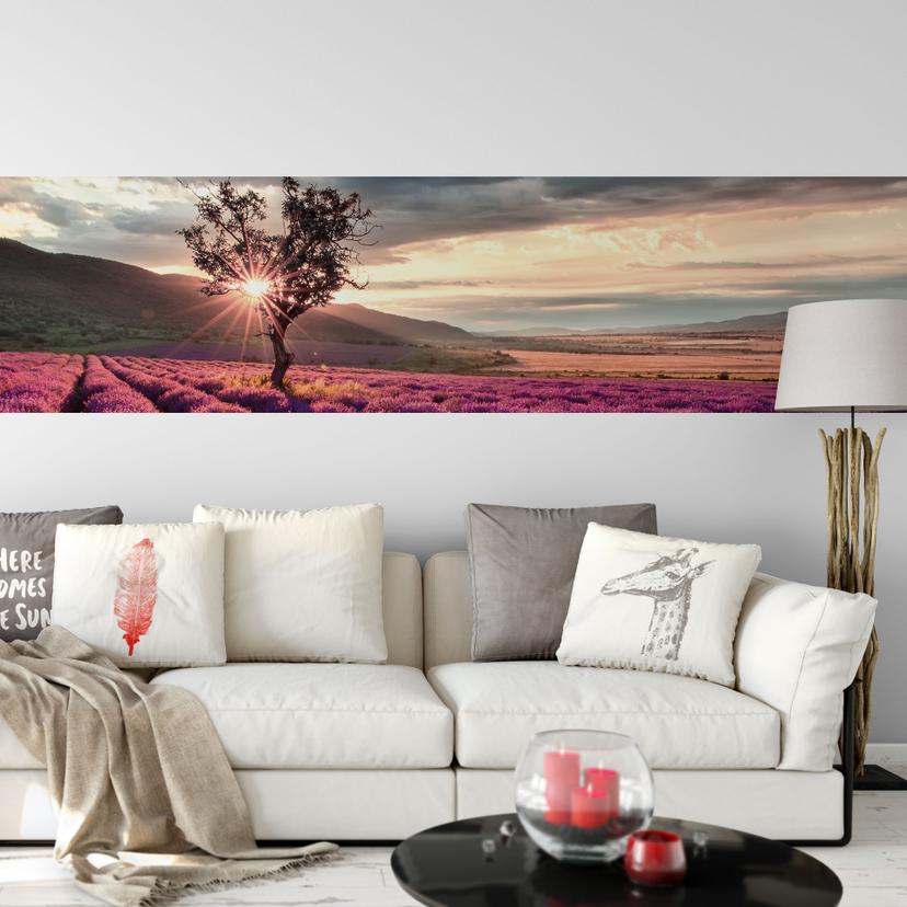 Papier peint photo - Fleurs de lavande en Provence - Format Panorama (48x260 cm)