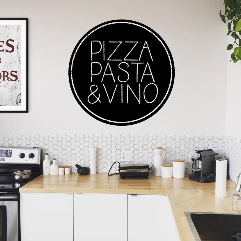 Muursticker Pizza Pasta and Vino