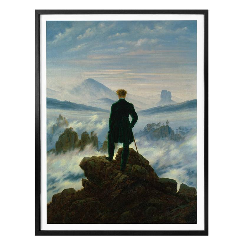 Poster Friedrich - Le voyageur contemplant une mer de nuages