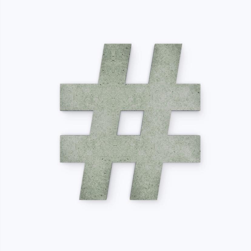 Lettres décoratives en bois MDF - Hashtag