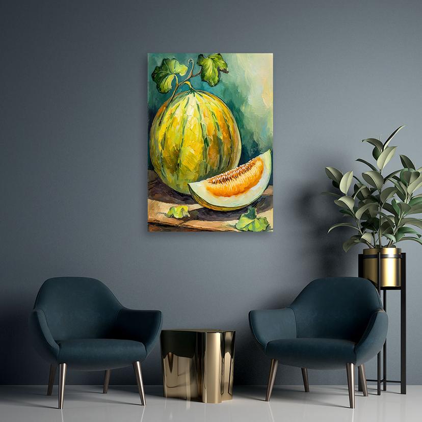 Leinwandbild Wassermelone Frucht handgemalt