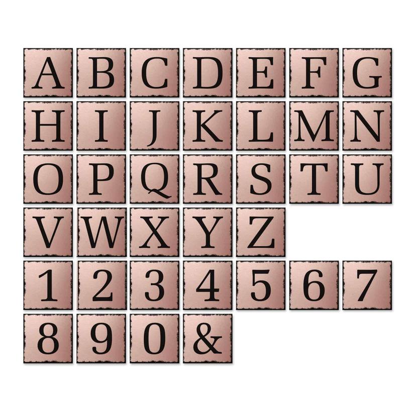 Lettres décoratives en alu-Dibond - Effet cuivré - Shabby