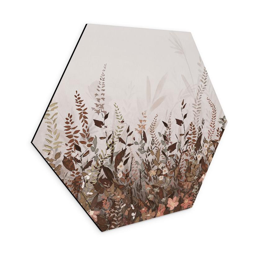 Hexagone - alu-Dibond Prairie de fleurs vintage - Lane