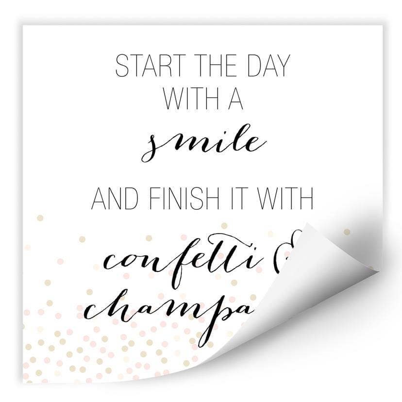 Zelfklevende Poster Confetti & Cream - Smile