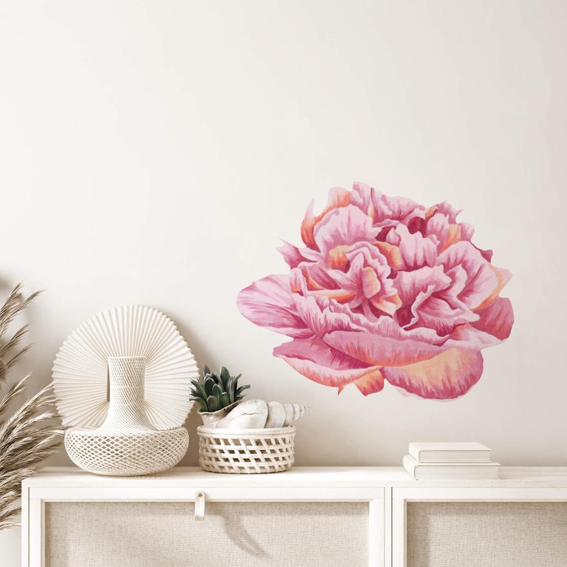 Muursticker Roze Pioenroos