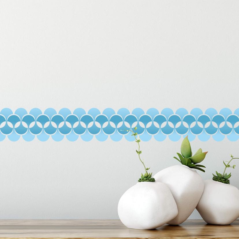 Sticker mural - Bordure Rétro  bleu