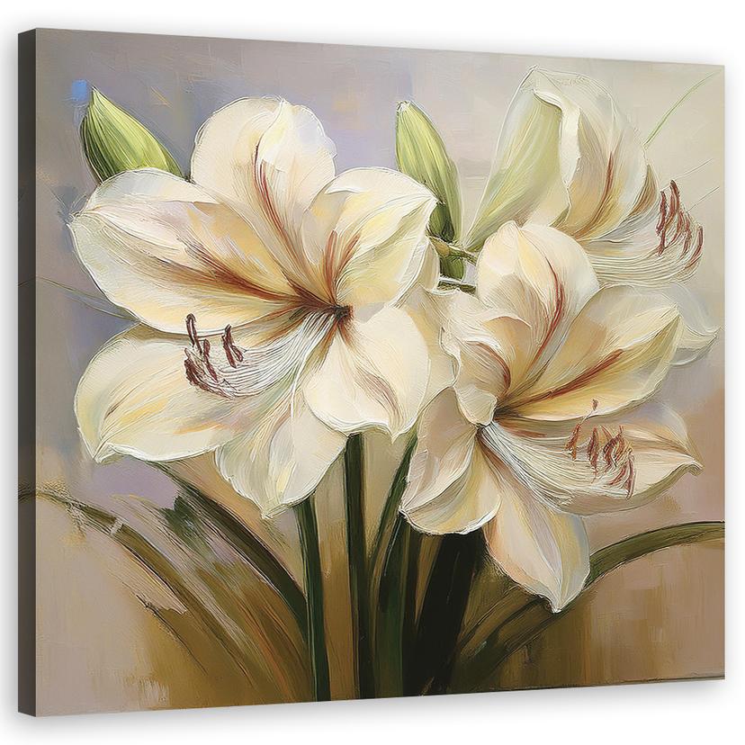 Leinwandbild Gemalte Lilien Blume