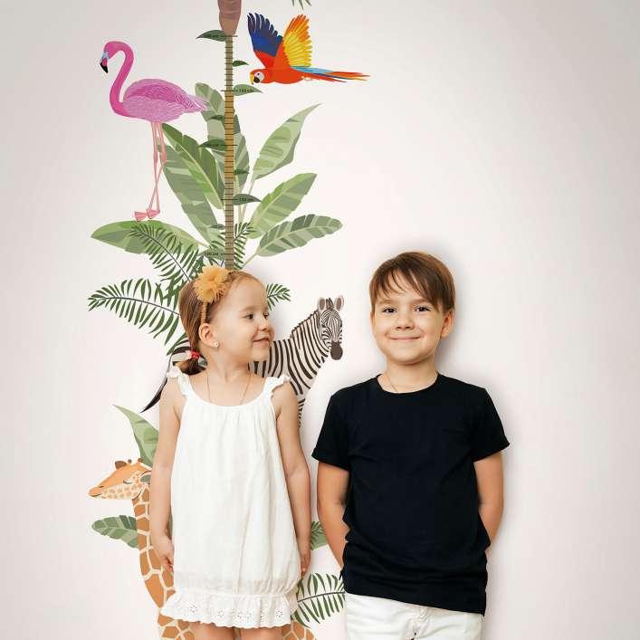 Børnetapet, non-woven tapet med illustration Kids Walls hvid, grøn, beige