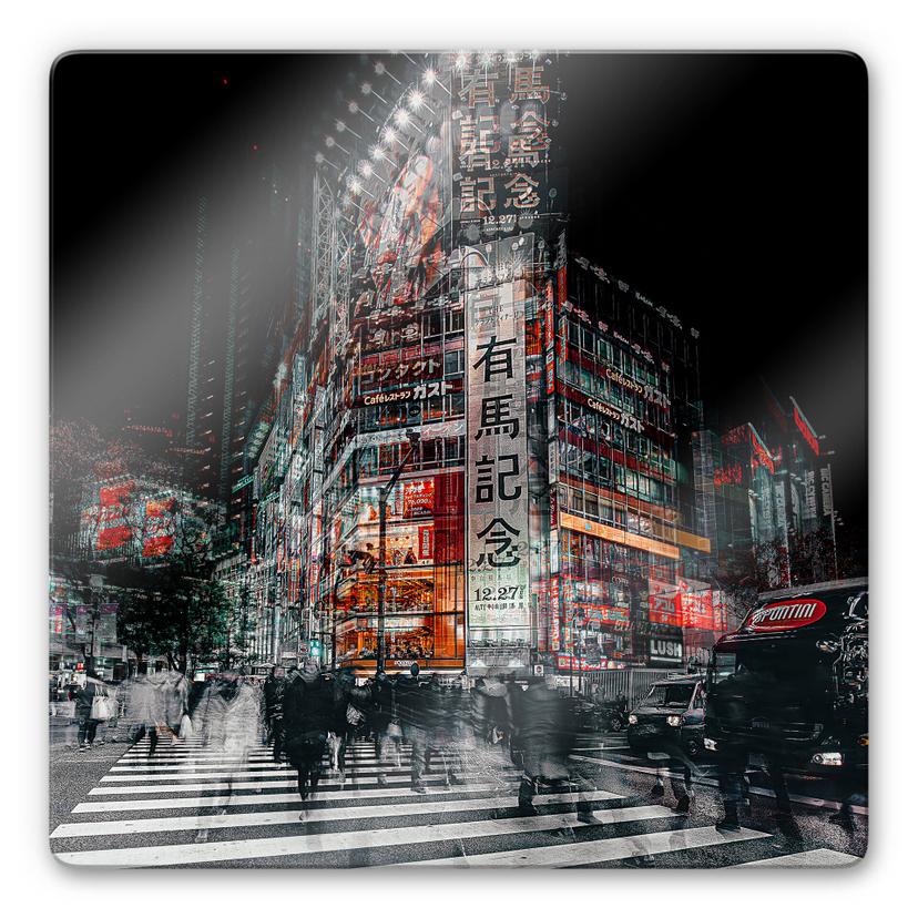 Glasschilderij Chiriaco - Colours of Tokyo