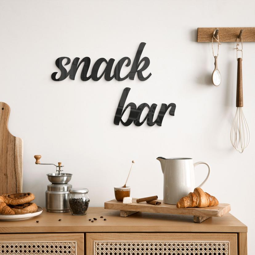 3D Schriftzug Snack Bar - Acryldeko für die Küche