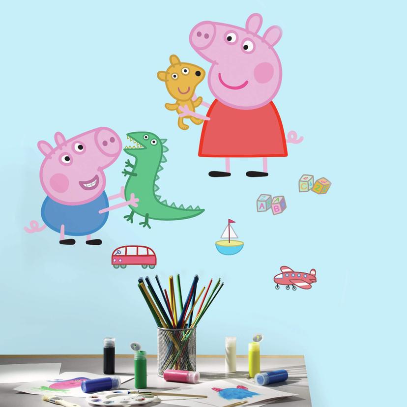 Wandsticker-Set - Peppa & George - 8-teilig