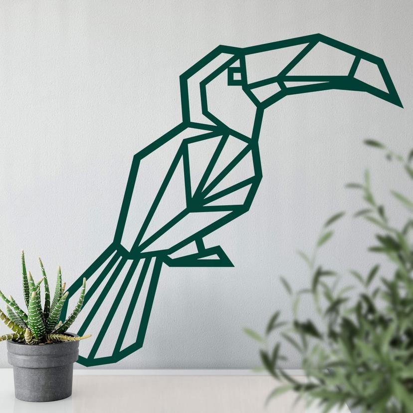 Muursticker Origami Toekan