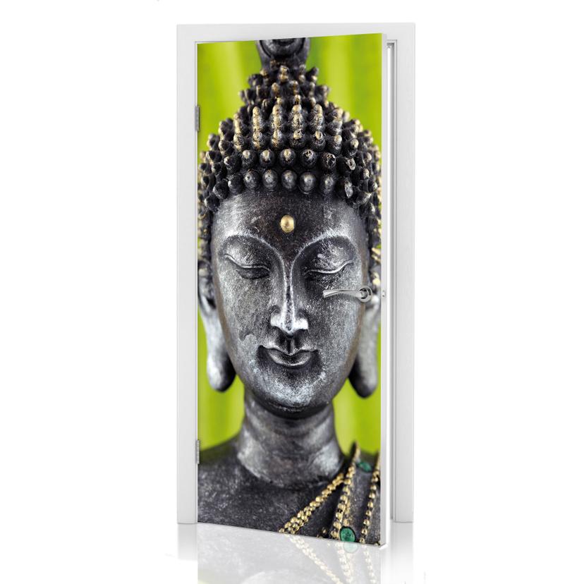 Diseño de puerta Buda verde 91x200 cm
