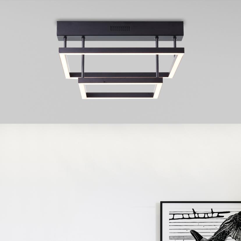 Deckenleuchte Mats, schwarz, 19 x 32 cm, Deckenlampe, dimmbar