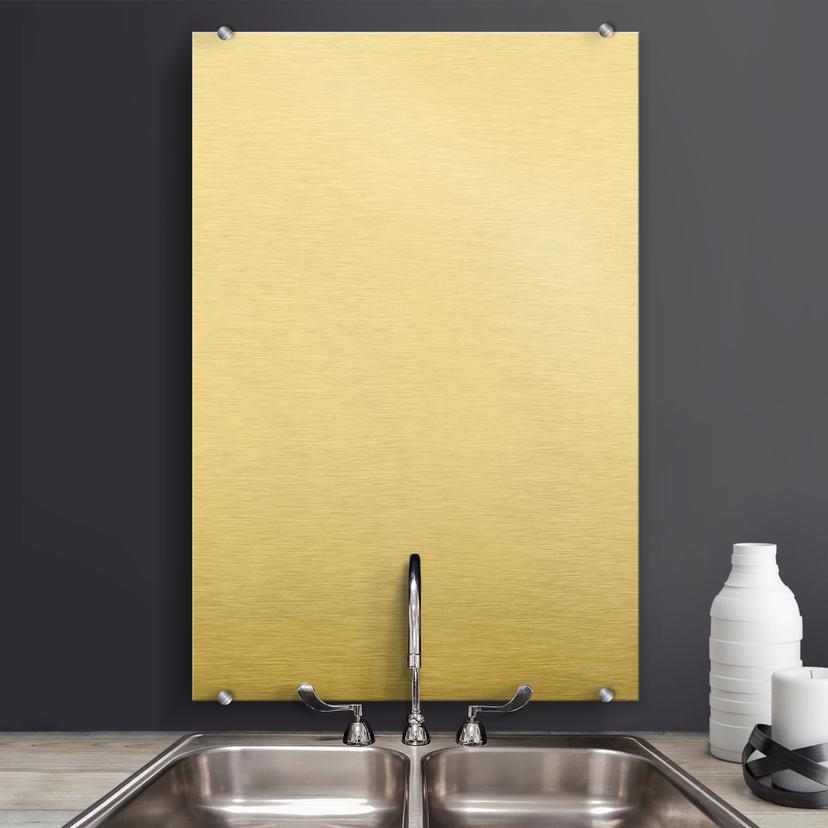 Spatscherm Alu-Dibond Goudeffect - Verticaal