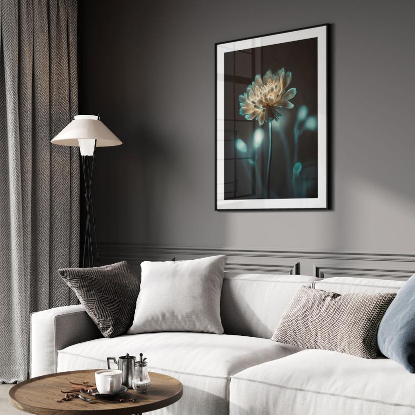 Poster con cuore a fiore brillante - Treechild