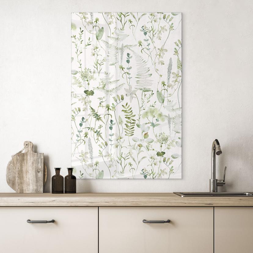 Tableau sur verre acrylique Herbes et fleurs sauvages - UN Designs
