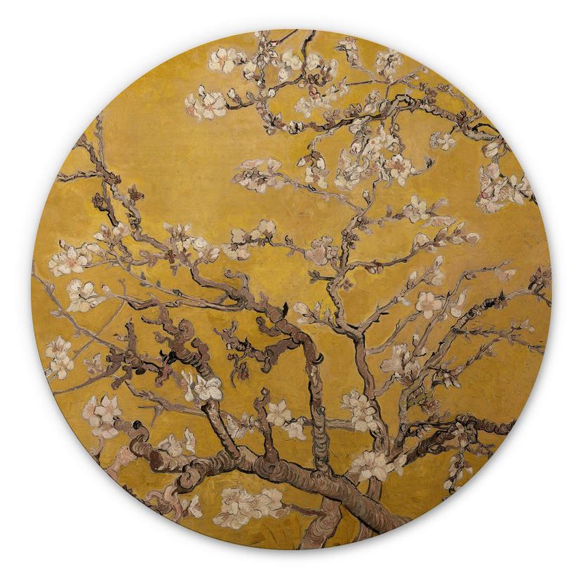 Billede af træ van Gogh - Mandelblomst Okker - Rundt