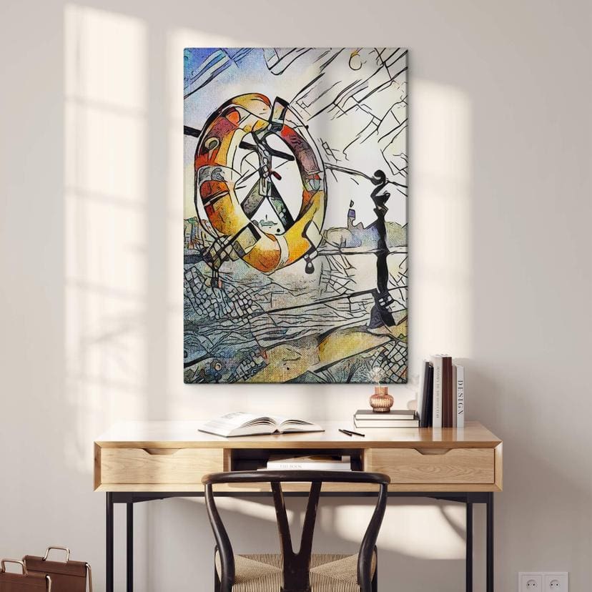 Glasschilderij Zamart - Kandinsky meets Hamburg