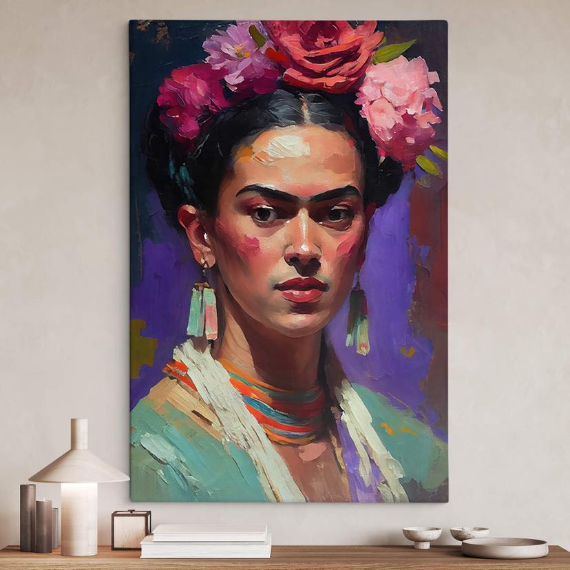 Stampa su tela Treechild - Portrait of Frida Kahlo